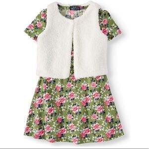 New Limited Too Yummy Knit Dress andFaux Fur Vest, 2-Piece set